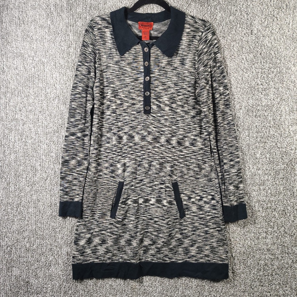Missoni for Target Sweater Dress Black White Space Dye Mod Women Medium